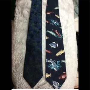 3/$15 2 Fish ties for fisherman fishing